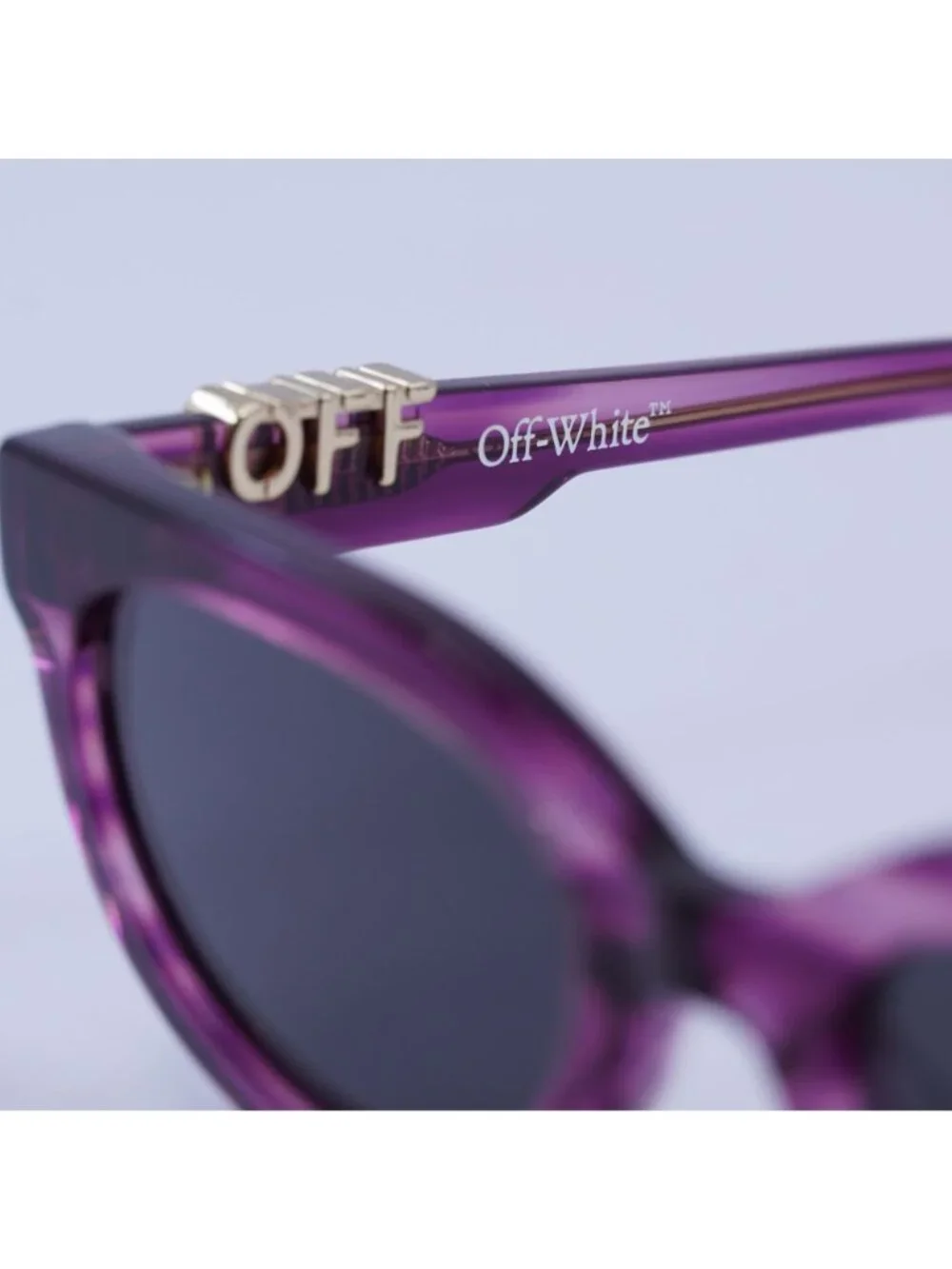 Off-White OERI13D SPARKS 3707 Sunglasses Purple Cat Eye Frame, Grey Lenses
